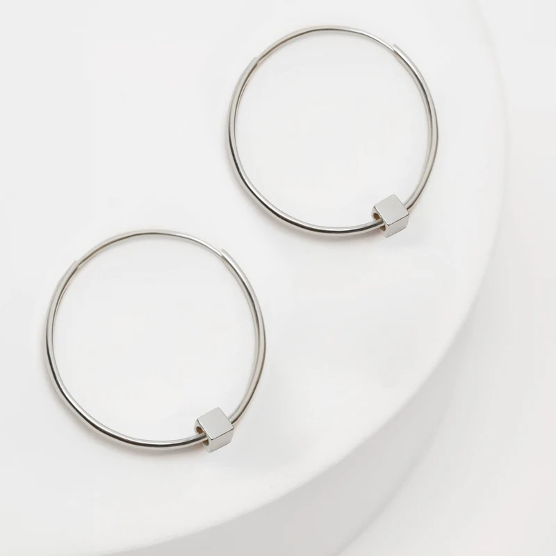 Solid as a Block oorbellen zilver groot