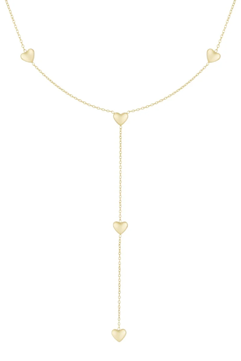 Fijne ketting y-vorm hart Stainless Steel