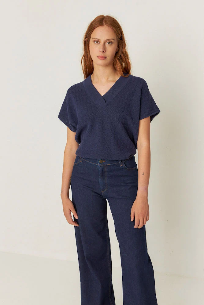 SKFK Garazi knit top B8 navy violet women