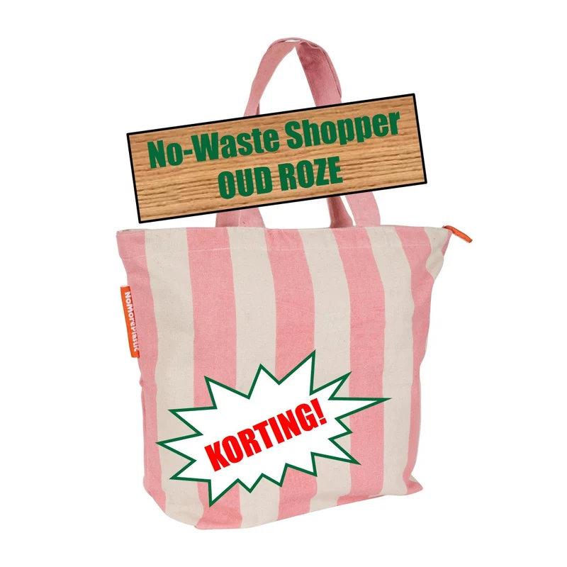 NoWaste Oud Roze Shopper of Strandtas - Gemaakt van gerecycled bedlinnen