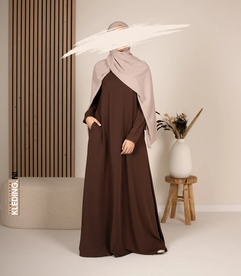 Abaya A-line - Ellysa - Cocoa