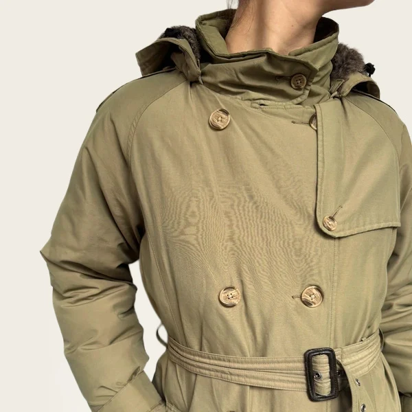 Woolrich gewatteerde trenchcoat-stijl winterjas khaki
