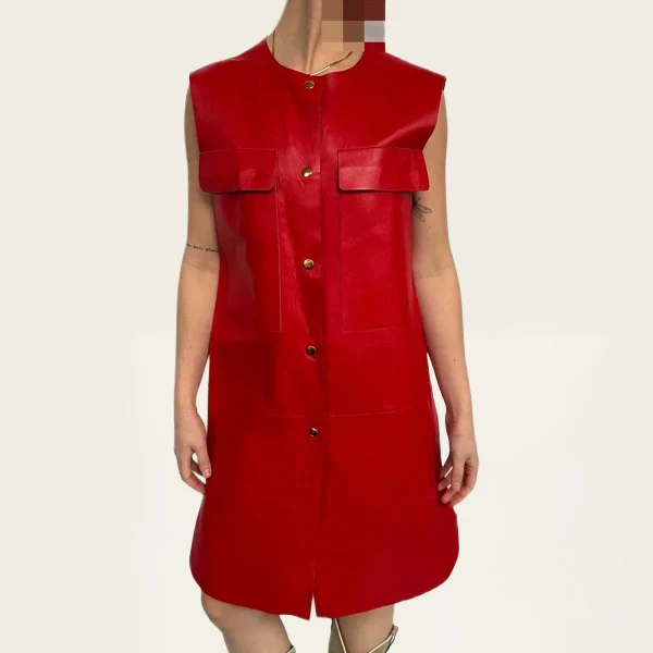 MARNI midi-jurk rood Lamsleer