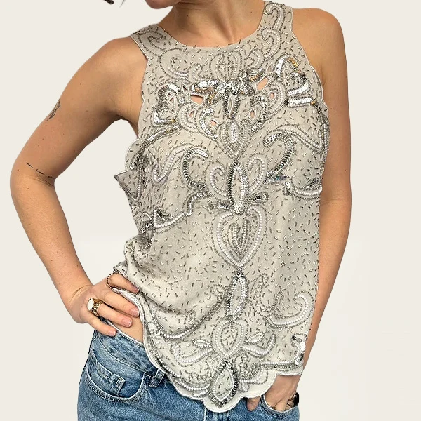 Kaleidoscope glitter haltertop