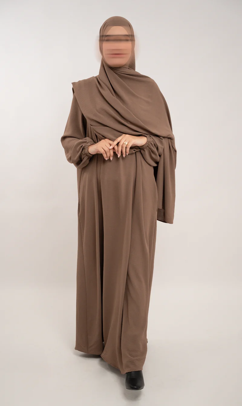 A-line Puff Jazz Abaya R - Walnut