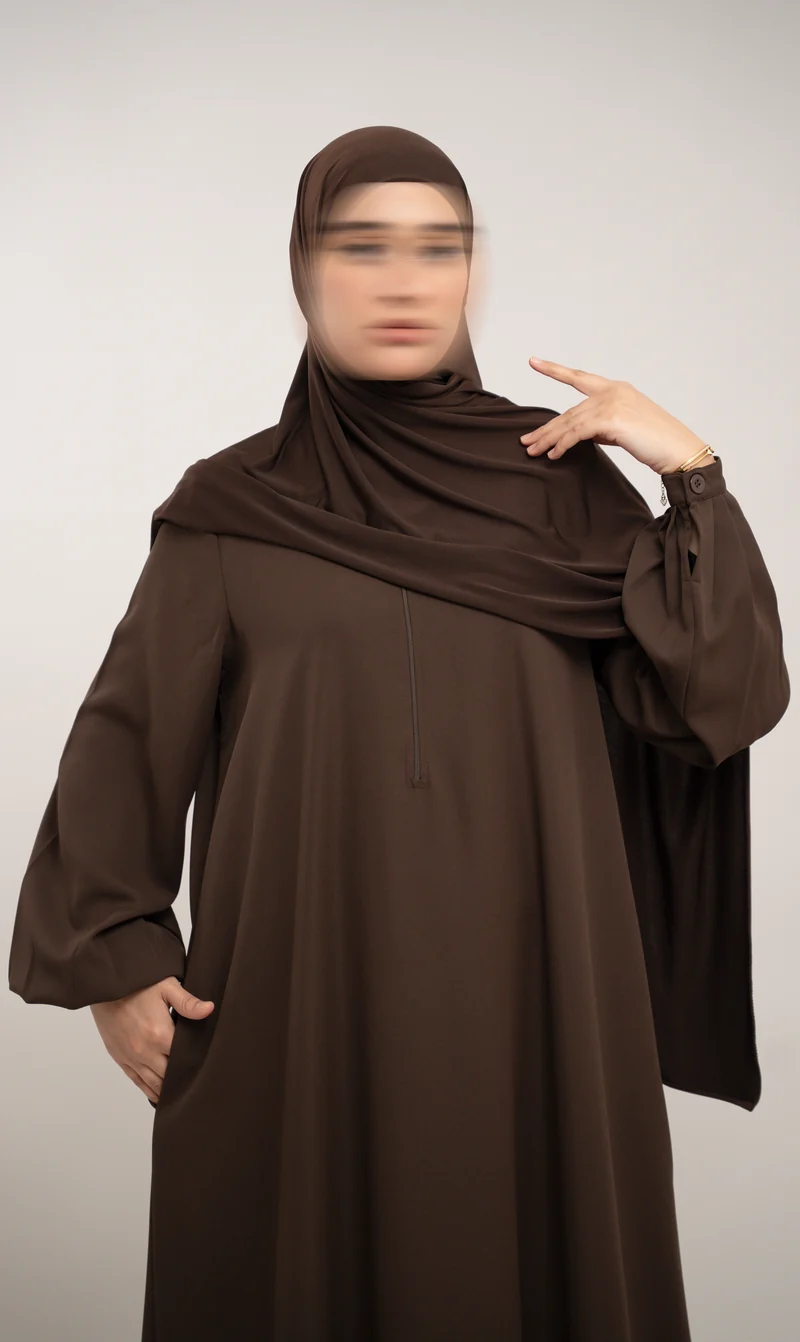 A-line Abaya TAYMA R - Deep Cacao
