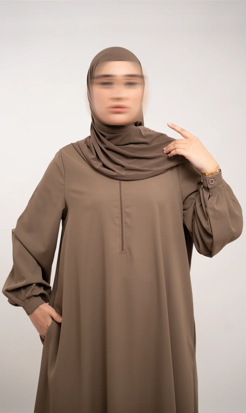 A-line Abaya TAYMA R - Espresso