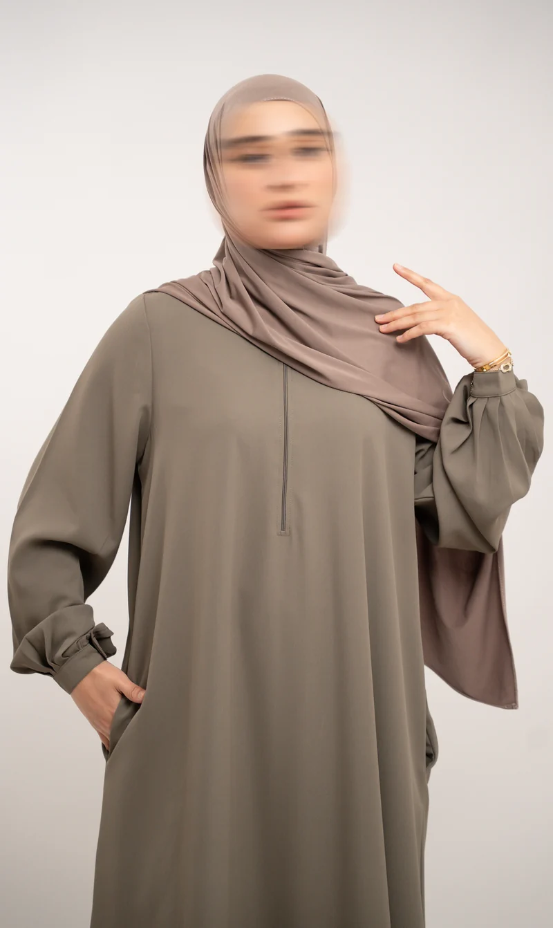 A-line Abaya TAYMA R - Grey Taupe