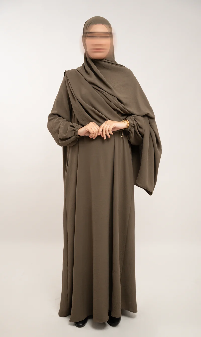 A-line Puff Jazz Abaya R - Wood