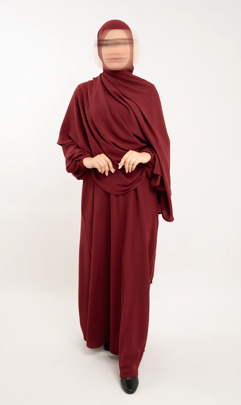 A-line Puff Jazz Abaya R - Bordeaux
