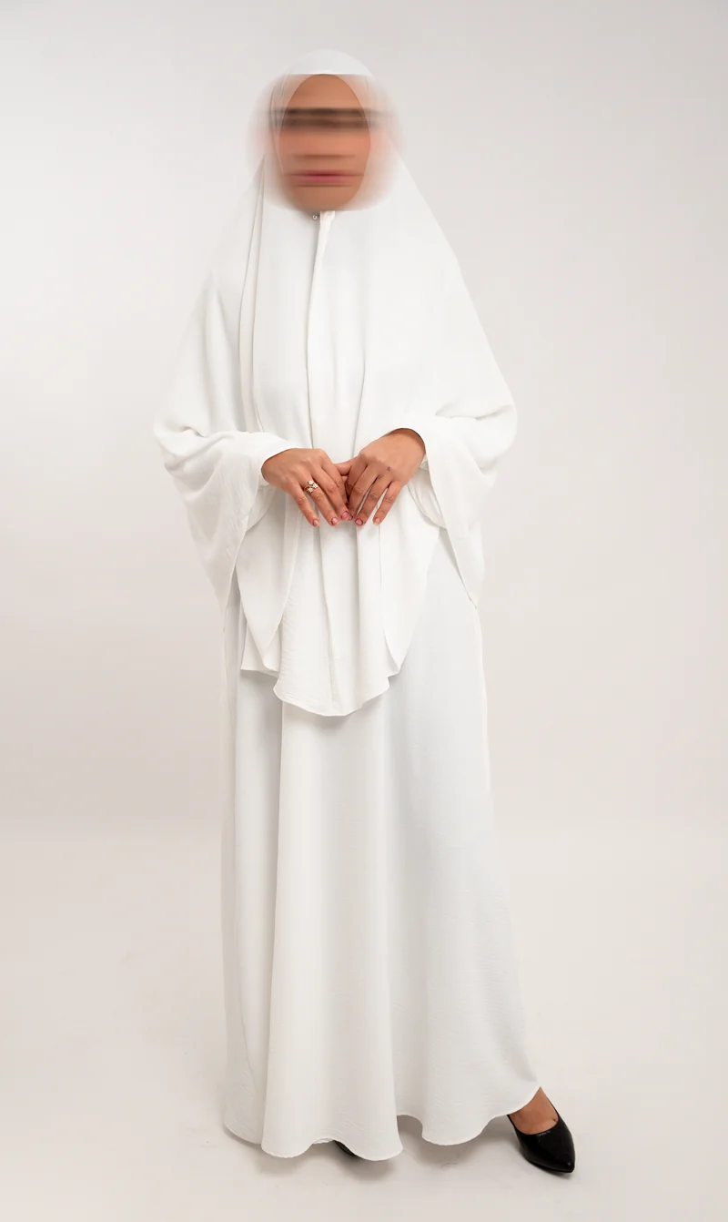 A-line Puff Jazz Abaya R - White