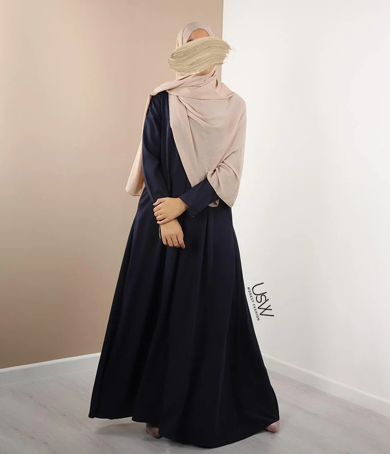 Abaya A-line - Ellysa - Blue Marine