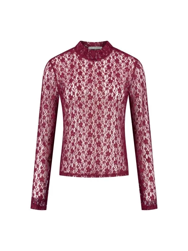 Lace top teddy burgundy