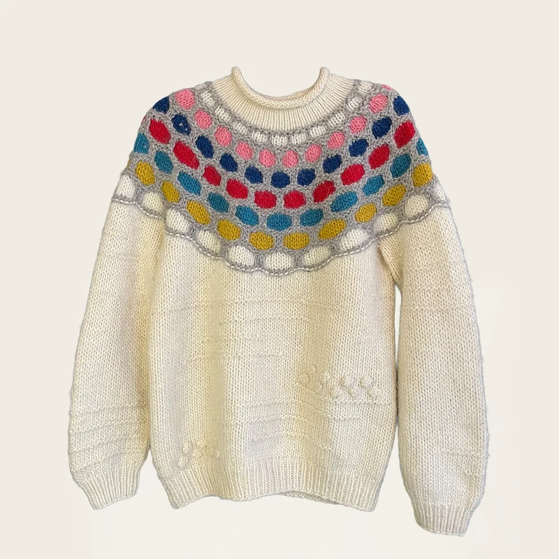 Winter vintage woille trui met kleuren