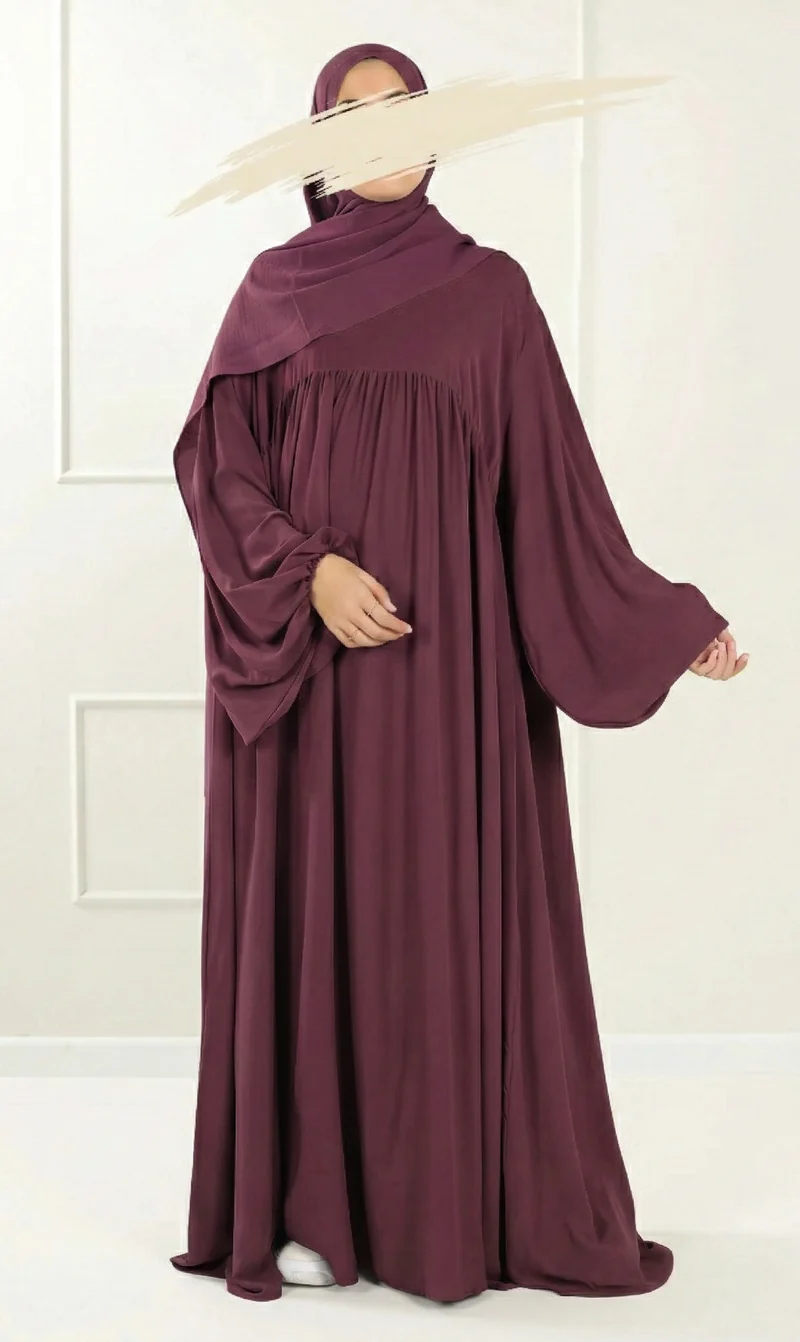 Jilbab Soumaya Balloon Sleeve - Plum
