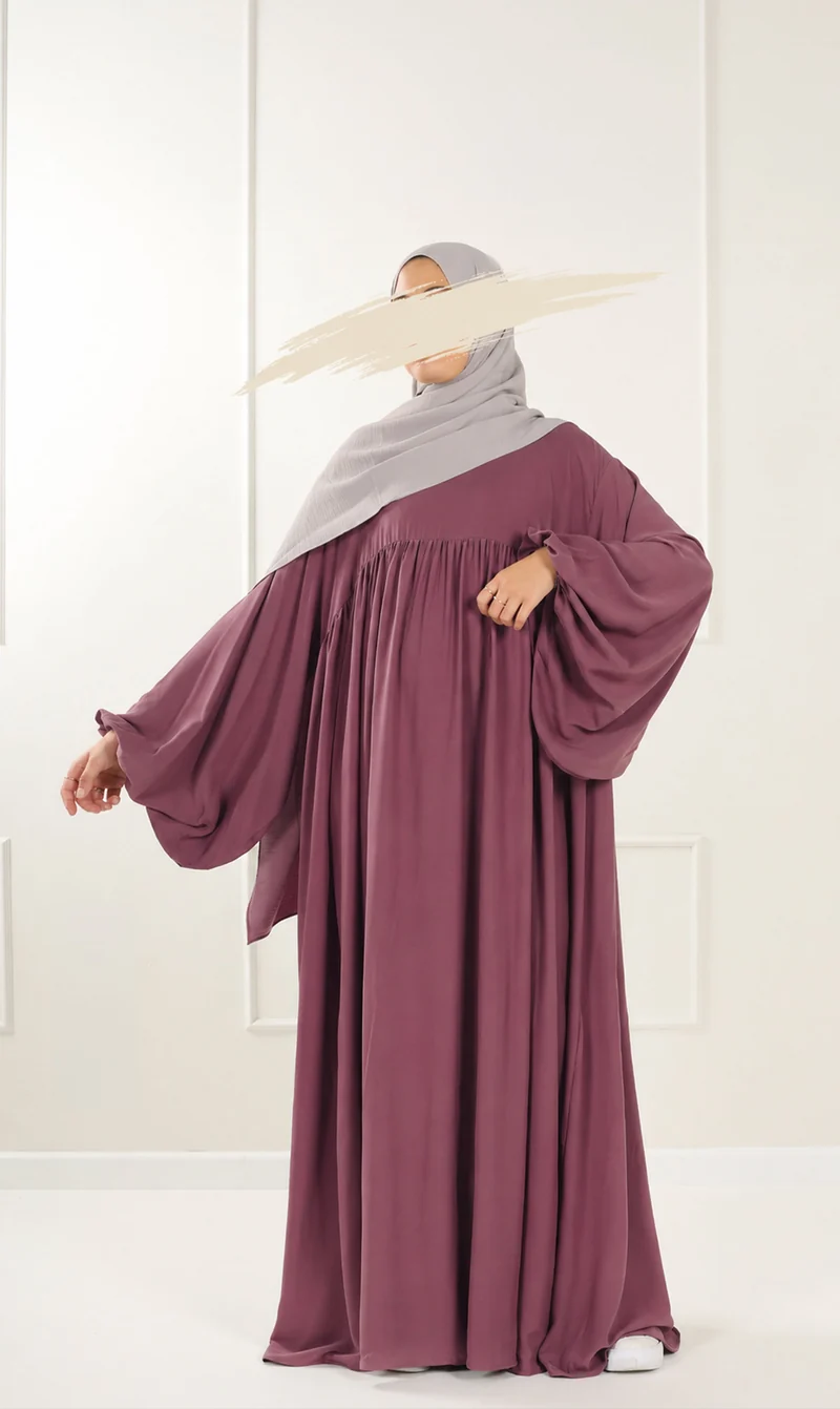 Jilbab Soumaya Balloon Sleeve - Velvet Mauve