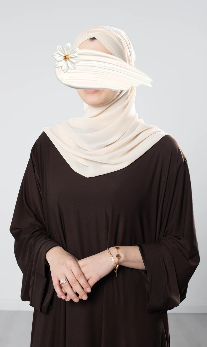 Instant Bonnet Chiffon Scarf - Nude