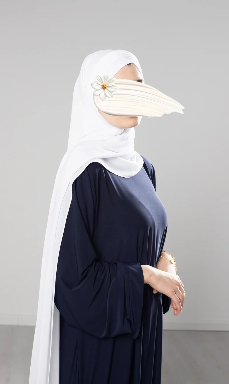 Instant Bonnet Chiffon Scarf - Ivory