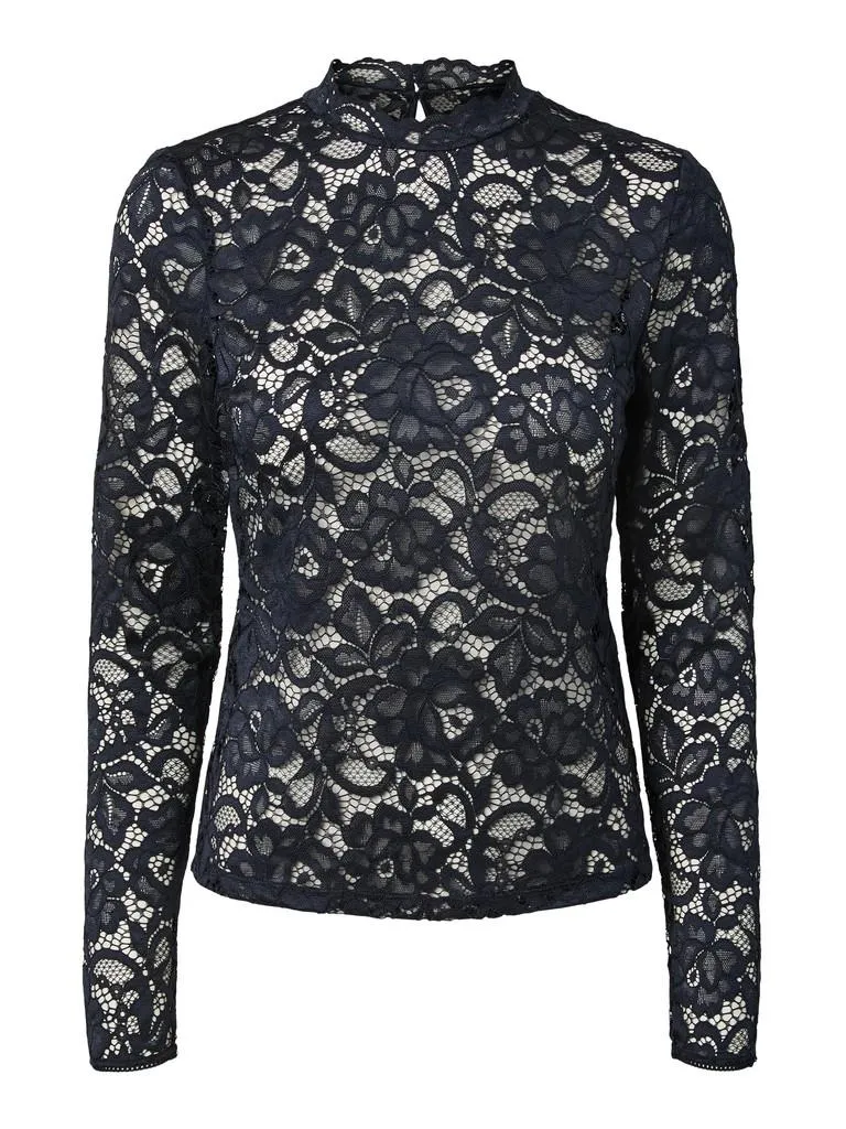 YASLACEY LS LACE TOP S. NOOS