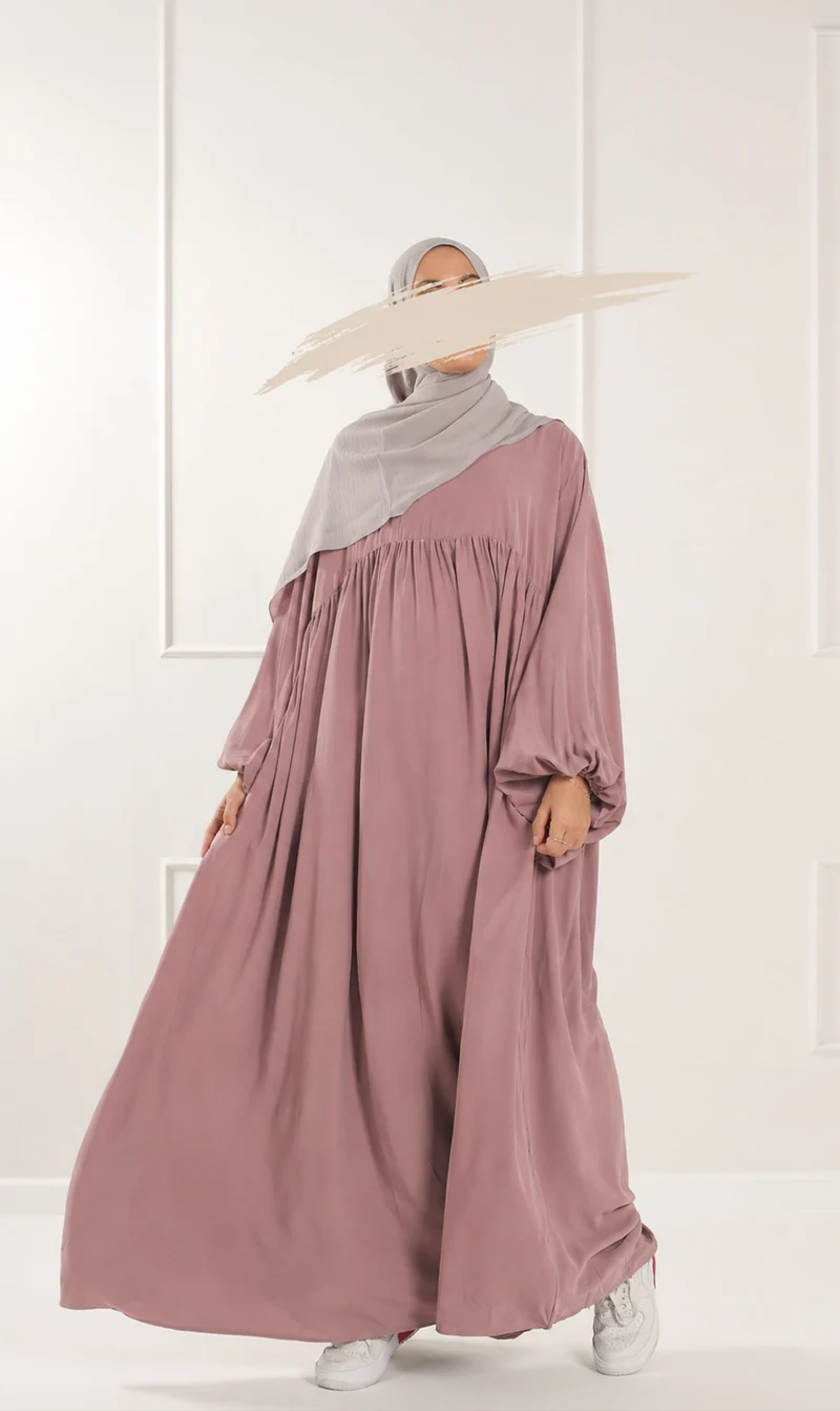Jilbab Soumaya Balloon Sleeve - Vintage Rose
