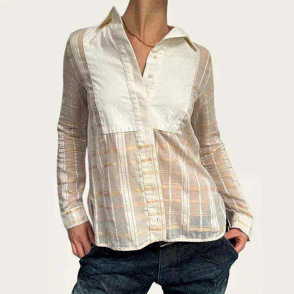 CHLOÉ STORA Crèmekleurige katoenen blouse