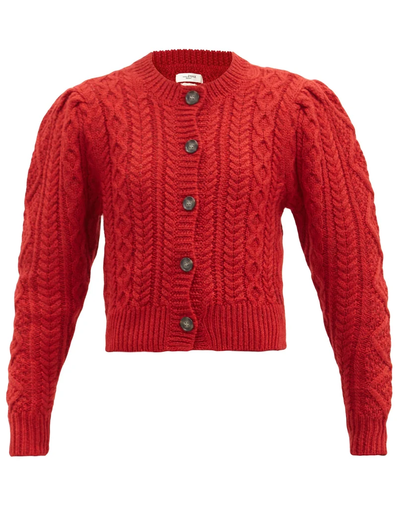 Rianne cropped cable-knit wool cardigan