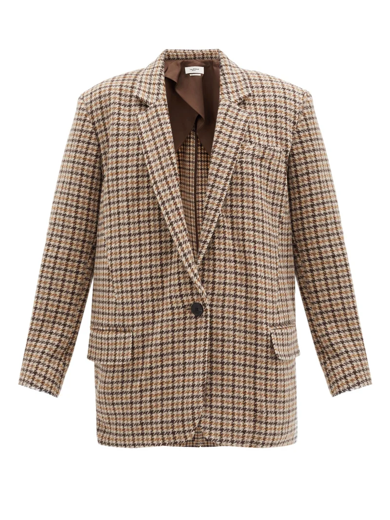 Kaito single-breasted houndstooth wool jacket