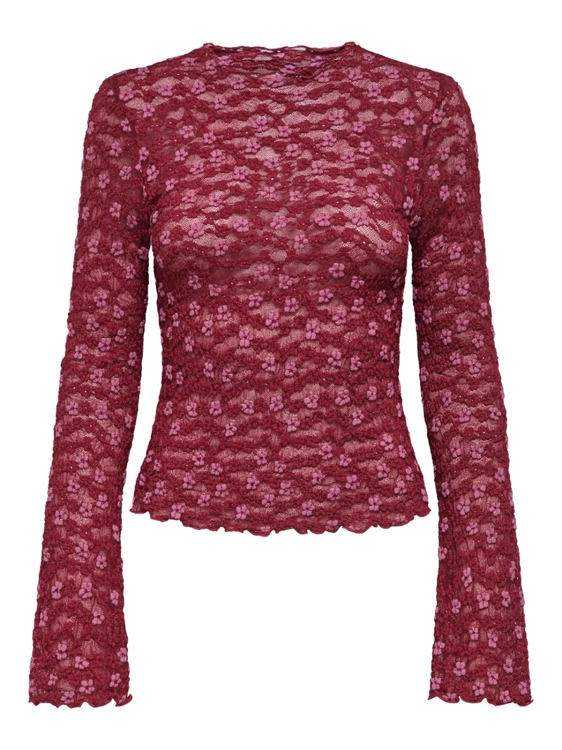 ONLLOLLIE L/S LACE TOP CS JRS