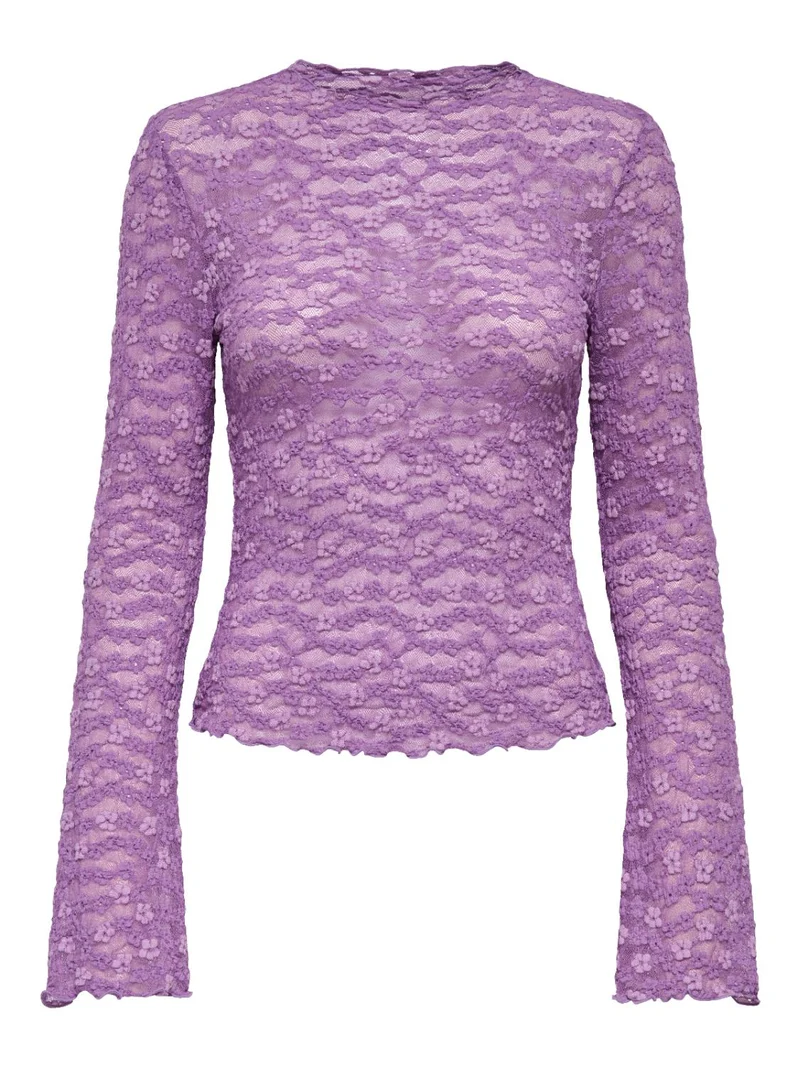 ONLLOLLIE L/S LACE TOP CS JRS