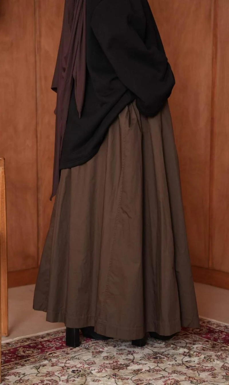 Cotton Cloche Maxi Skirt