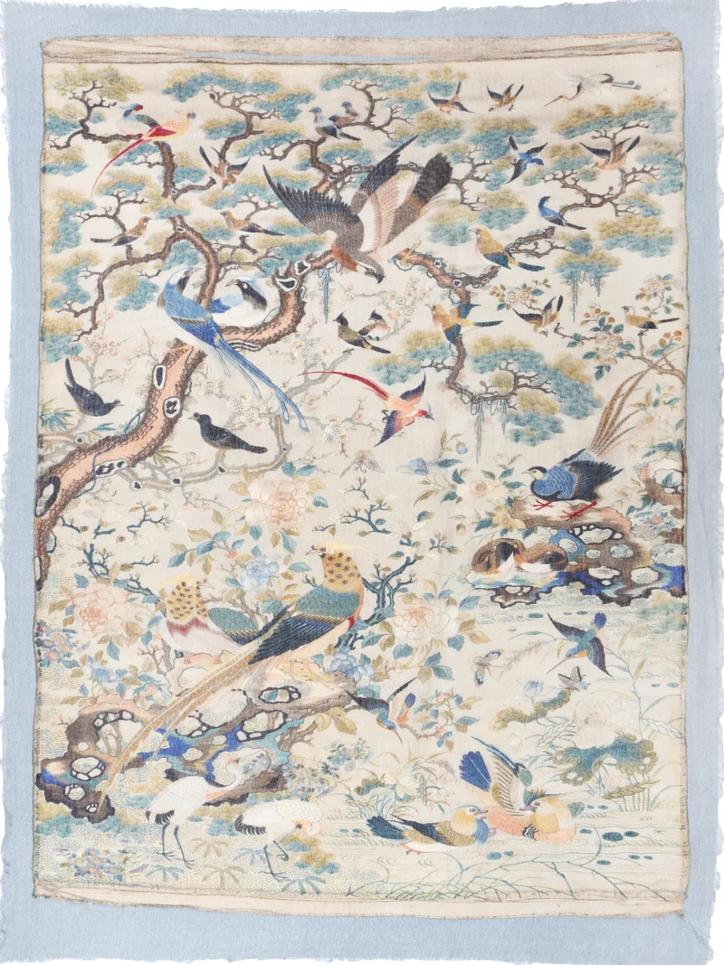 Lightweight Birds Printed 100% Wool Scarf