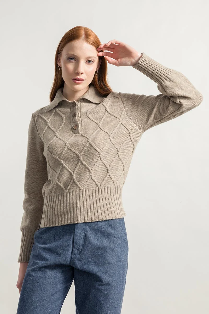 Maglione Polo Donna Lana Rigenerata Sara