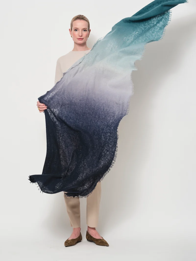 Knitted Felted Ombre Scarf