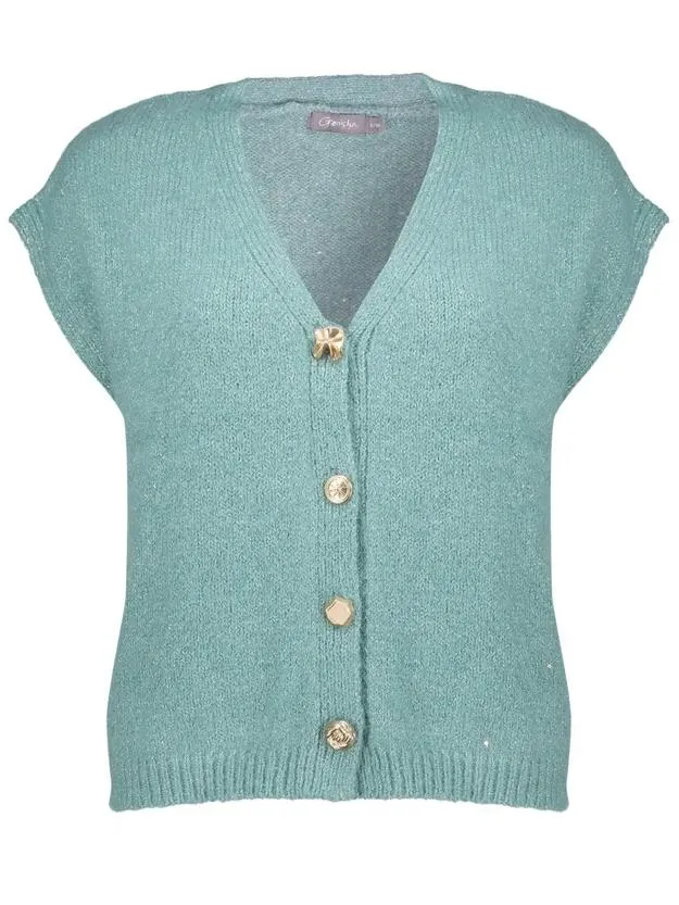 Knitted gilet with buttons