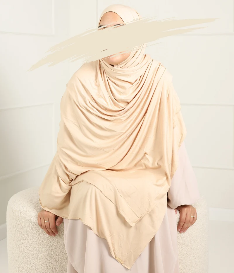 Premium Cotton Scarf 100*200 with Comfort Bonnet - Skin