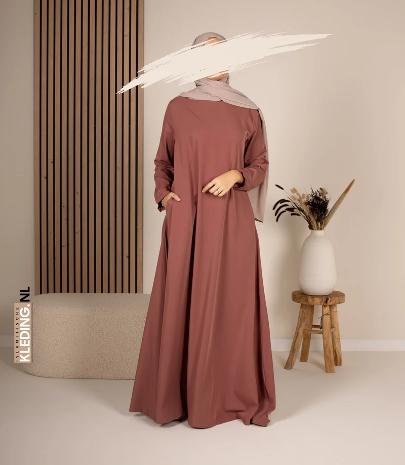 Abaya A-line - Ellysa - Wood Rose