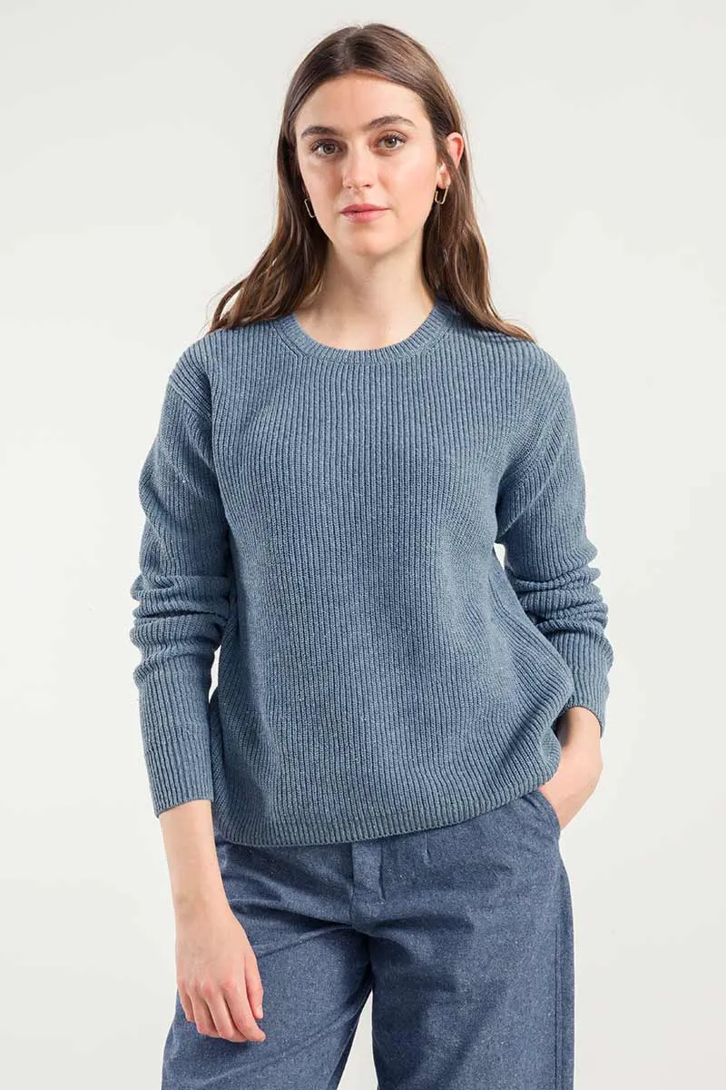 Maglia Girocollo Donna Cotone Jeans Rigenerato Rachele