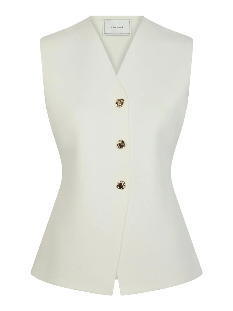 Sway knit waistcoat off white