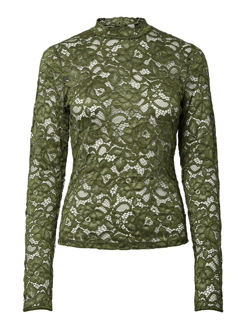 YASLACEY LS LACE TOP S. NOOS