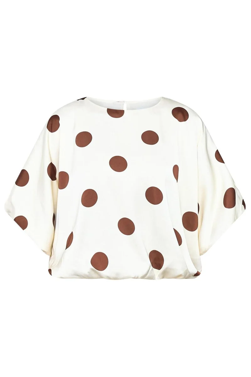 Top gufo-top6 cream/brown dots