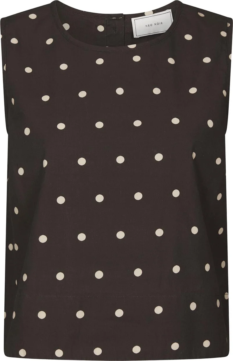 Polly dot top dark brown