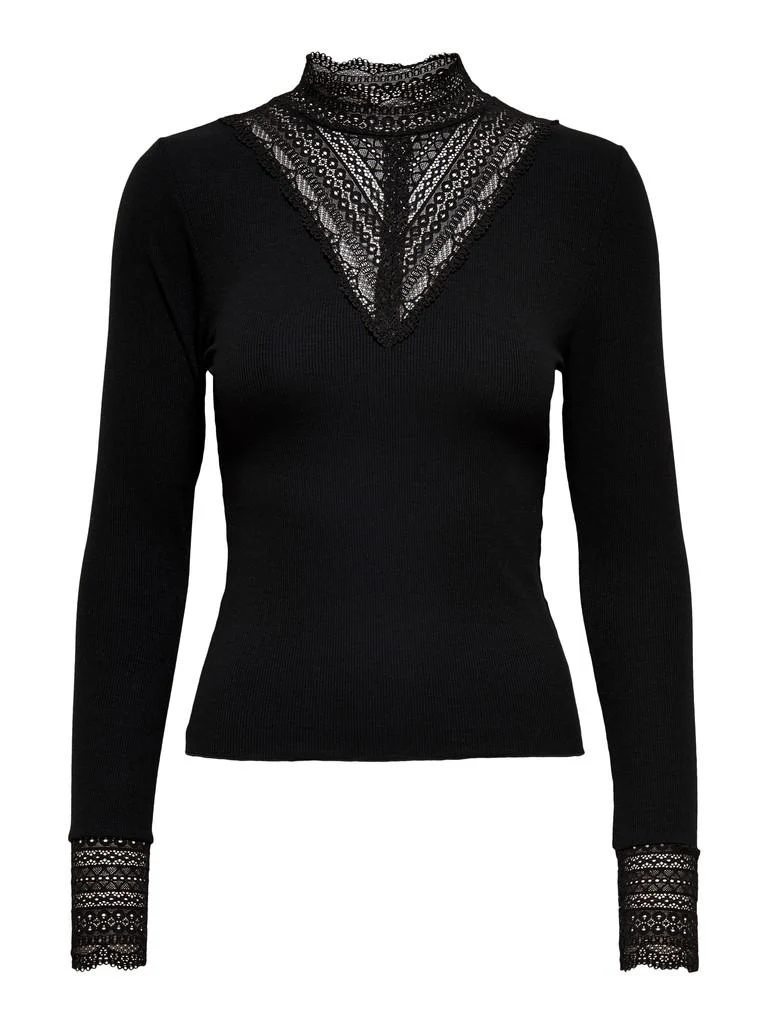 ONLTILDE L/S HIGH NECK LACE T