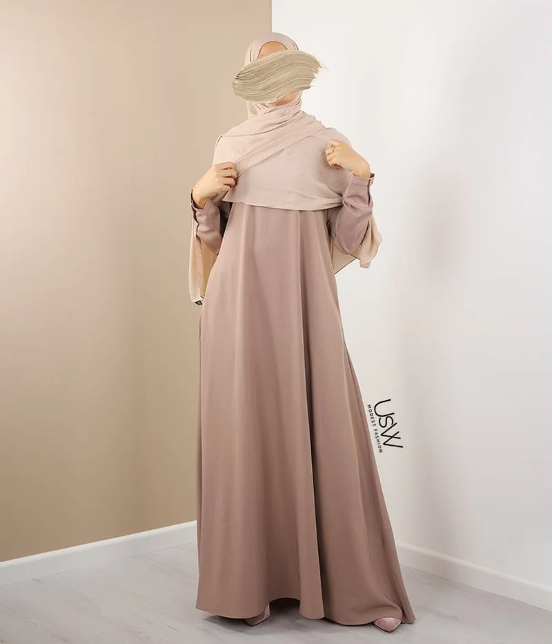 Abaya A-line - Ellysa - Desert Taupe