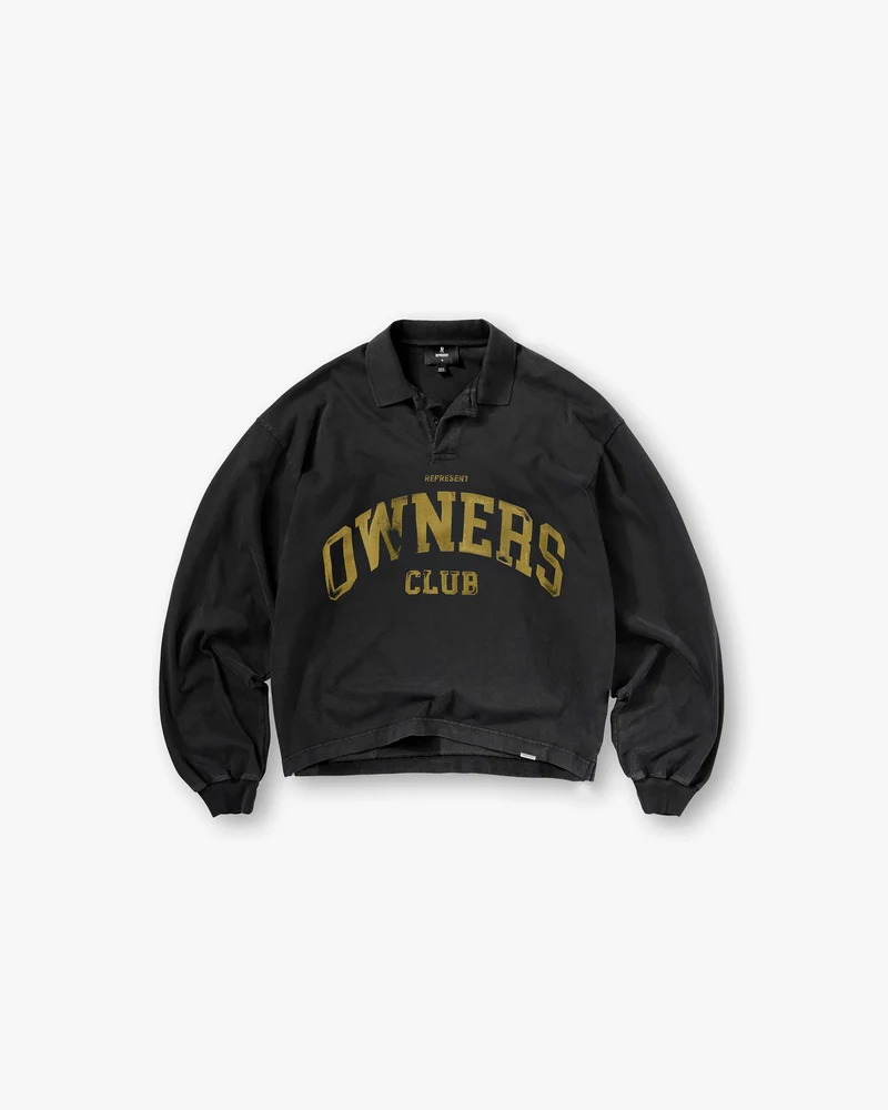 Represent Owners Club Rugby Polo - Faded Black