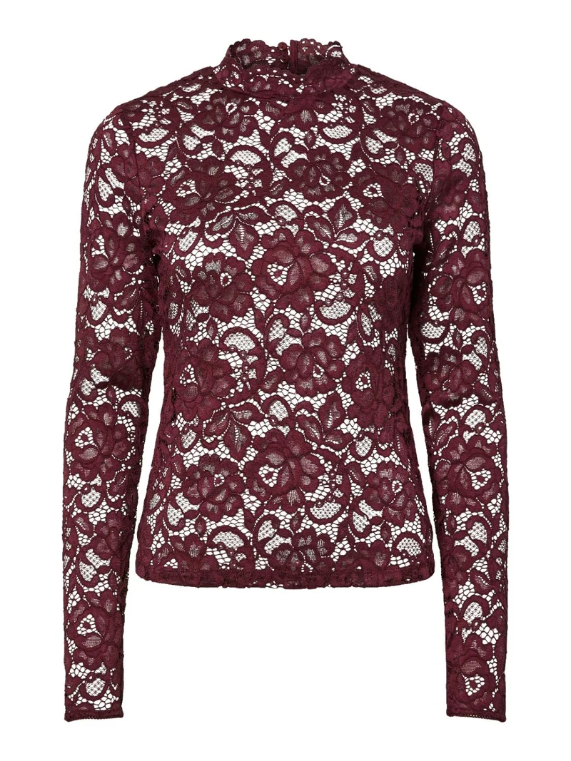 YASLACEY LS LACE TOP S. NOOS