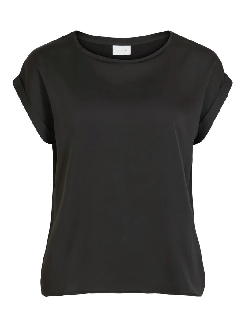 VIELLETTE S/S SATIN TOP/SU -