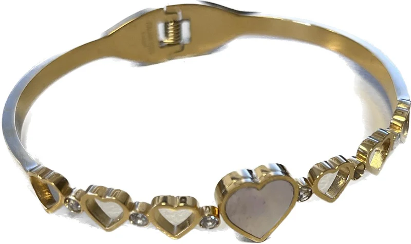 Armband goud met hartjes