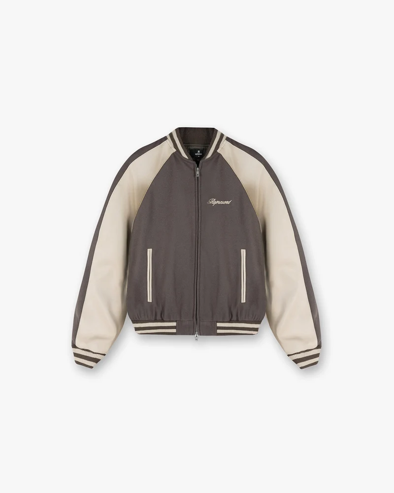 Raglan Varsity Jacket - Stone