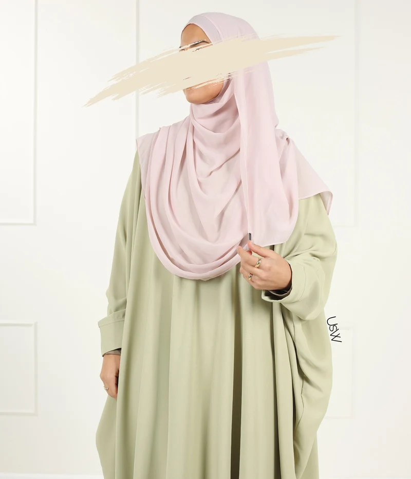 Full Instant Hijaab XL - Pink Lace