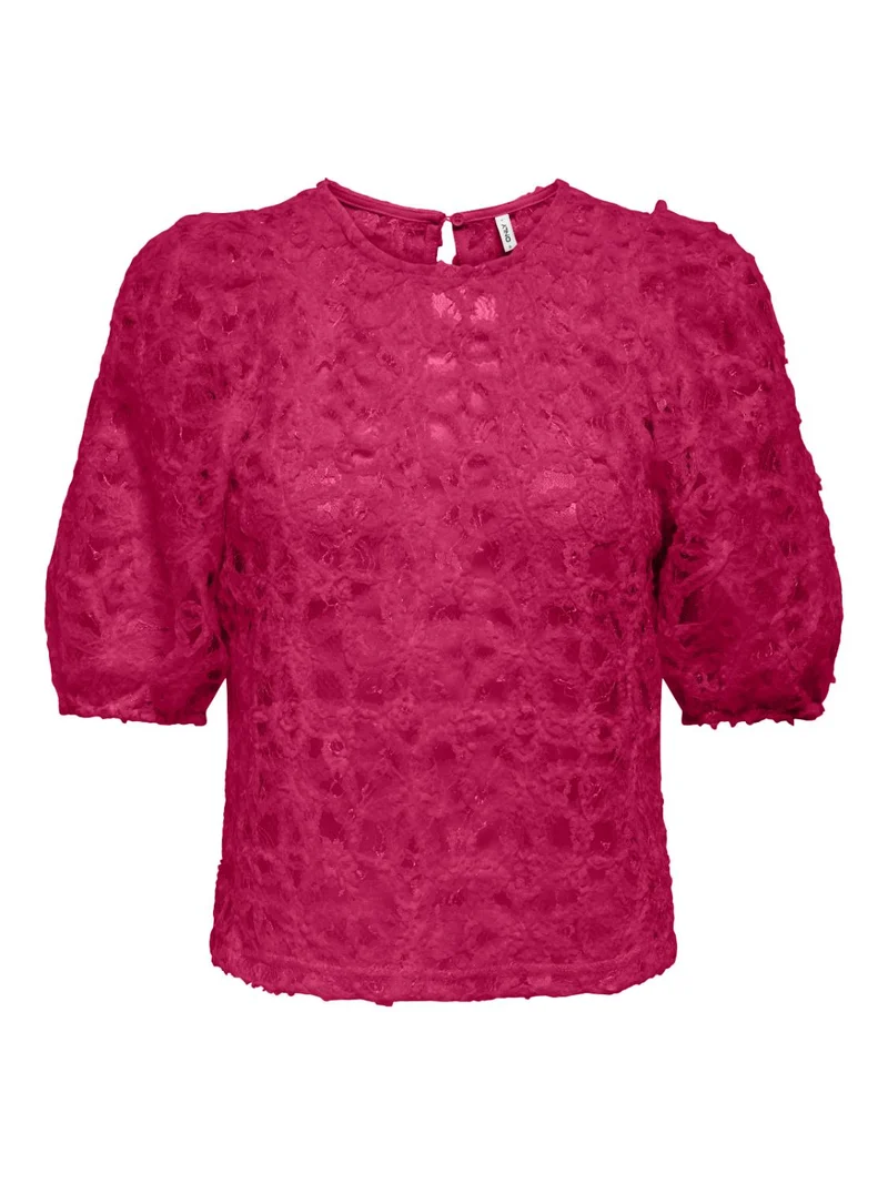 ONLBENIA S/S O-NECK LACE TOP